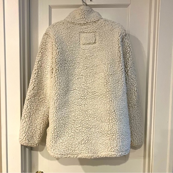 Cozy Sherpa 1/4 Zipped Fleece Cream Womens Size Medium - Picture 3 of 7